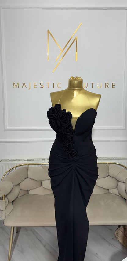 Rochie black roses