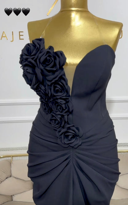 Rochie black roses