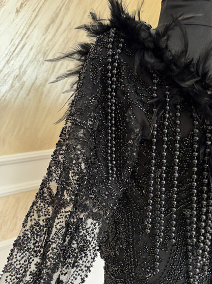 Rochie Black Feather Allure – Mini Couture