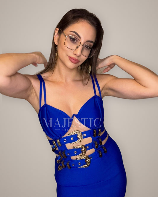 Rochie midi Blue Royal